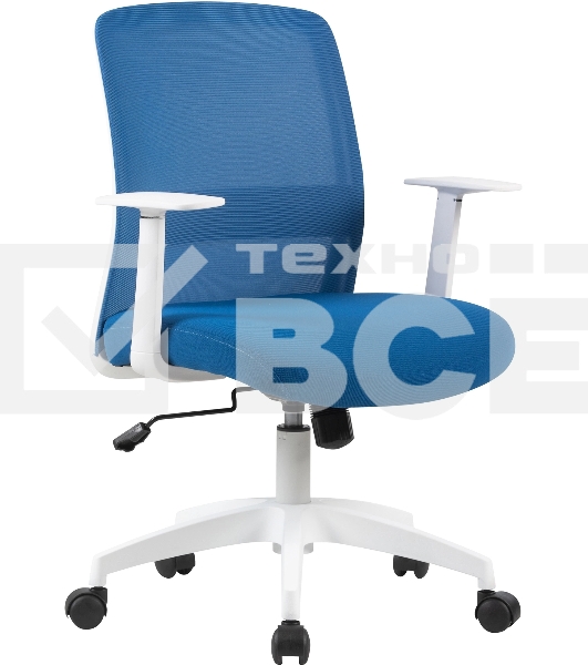Кресло компьютерное Cactus CS-WMC333-BL темно-синий, сиденье темно-синий, сетка/ткань, низк.спин. крестов. пластик, пластик белый