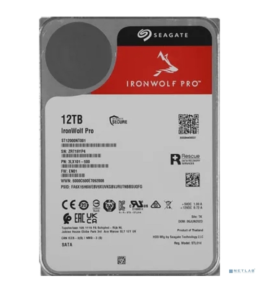 Жесткий диск Seagate SATA-III 12Tb ST12000NT001 NAS Ironwolf Pro 512E (7200rpm) 256Mb 3.5'