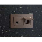 Комплект мех-ма компьютерной розетки RJ-45 экранированной с автоматической защитной шторкой ALFA Темная бронза матовый QUANT (AP6420, VM185) MA642005, фото3