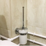 Туалетный ершик Potato Genius в комплекте с крышкой к стене P2910-2, хром, фото 1