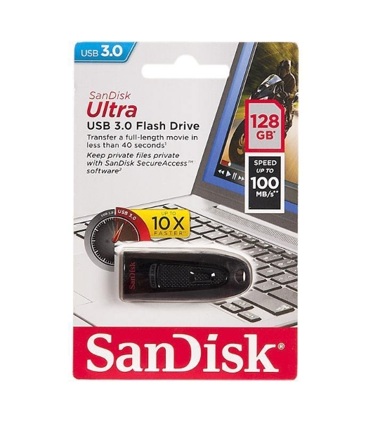Флешка USBSanDisk 128Gb CZ48 Ultra SDCZ48-128G-U46 USB 3.0, черный USB Drive