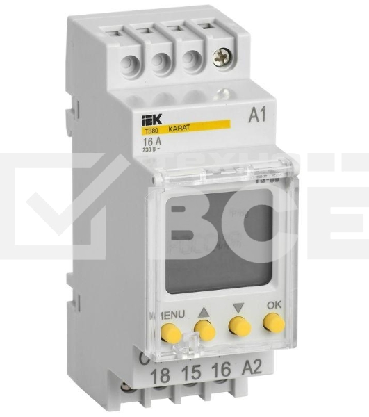 Таймер цифровой ТЭ80 16А 230В на DIN-рейку KARAT IEK MTA10-16-080