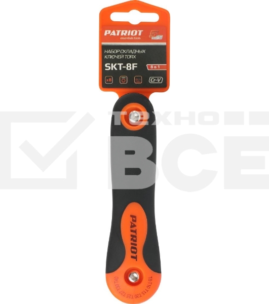 Набор ключей PATRIOT SKT-8F, TORX, T9-T40 складные, CRV, 8-в-1
