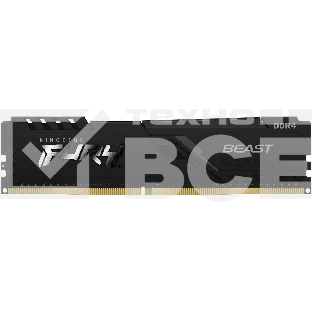Оперативная память Kingston Fury Beast, DDR4, 16GB (1x16GB), 3600MHz, CL18, с радиатором, черный
