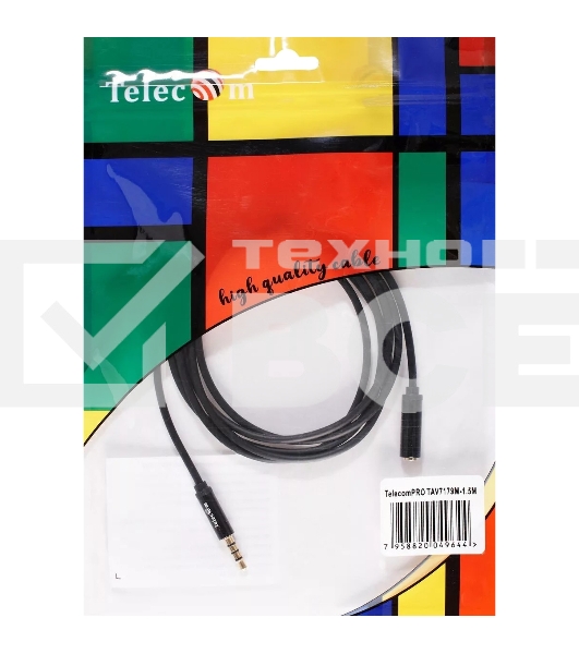 Кабель удлинит 3.5 Jack (M) - 3.5 Jack (F), 1.5м Telecom PRO <TAV7179M-1.5M>