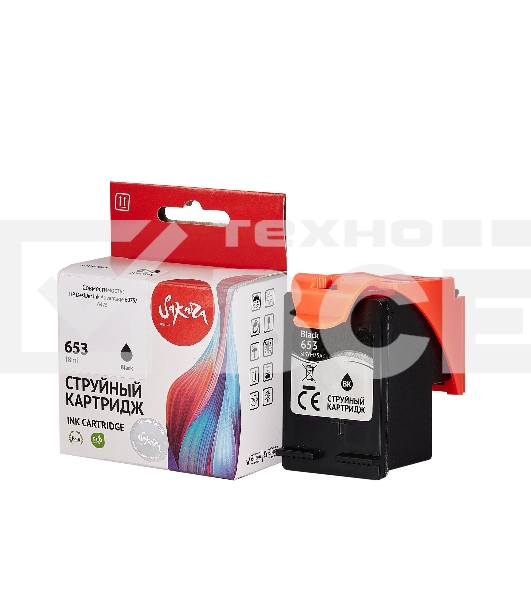 Струйный картридж Sakura 3YM75AE (№653 Black) для HP, черный, 11 мл., 600 к.