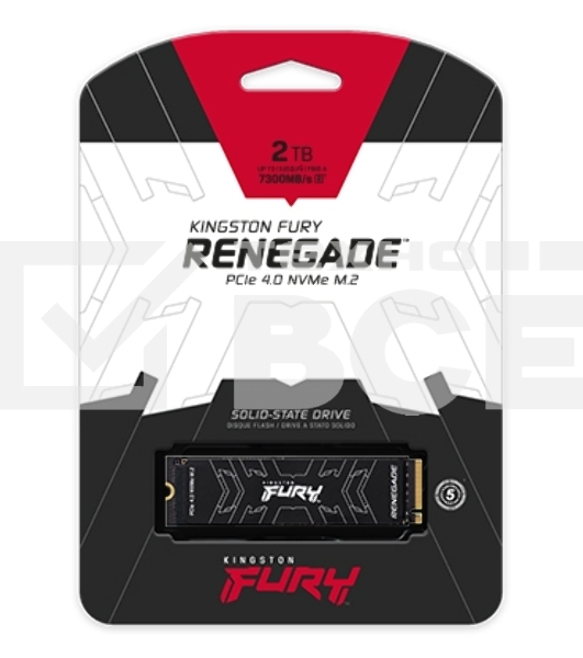 Накопитель SSD Kingston Fury Renegade, 2Tb, PCIe 4.0 x4, M.2 2280, NVMe, R/W 7300/7000