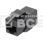 Монтажное оборудование Hyperline CA2-KJ-C6-BK Проходной адаптер (coupler), RJ-45(8P8C) формата Keystone Jack, категория 6, 4 пары, черный, фото 1