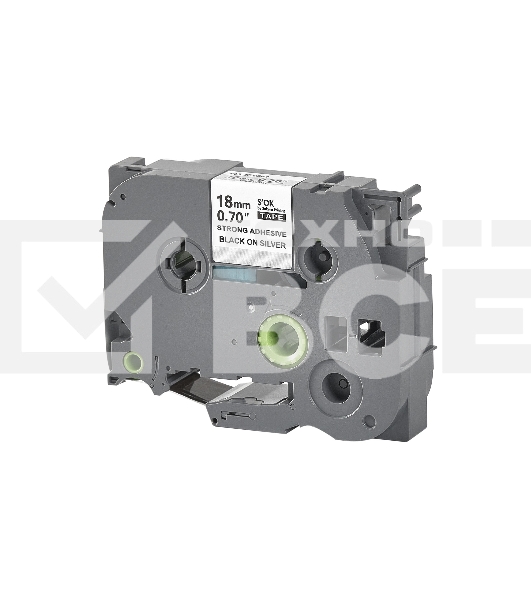 Кассета с лентой S'OK by Sakura Printing TZES941 для Brother, черный на серебре, 18мм/8м, наклейка