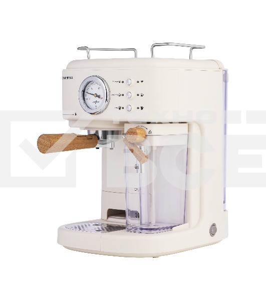 Кофеварка рожковая Maunfeld MF-737BG PRO бежевый, исп. кофе - молотый, 1.5 л, 1250 Вт, 15 Бар.