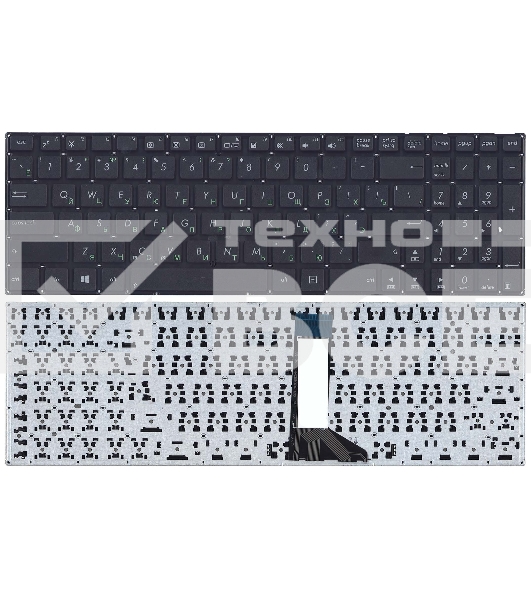 Клавиатура для ноутбука Asus X551 X551CA X551MA черная без рамки (плоский Enter)