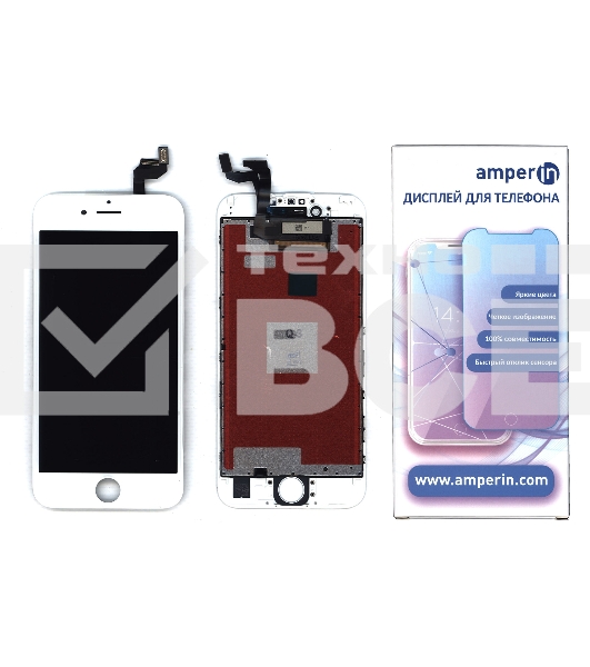 Дисплей Amperin для Apple iPhone 6S в сборе с тачскрином (IPS), белый