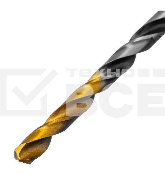 Сверло спиральное по металлу 4,5 x 80мм, Р6М5, Golden Tip, многогранная заточка Denzel