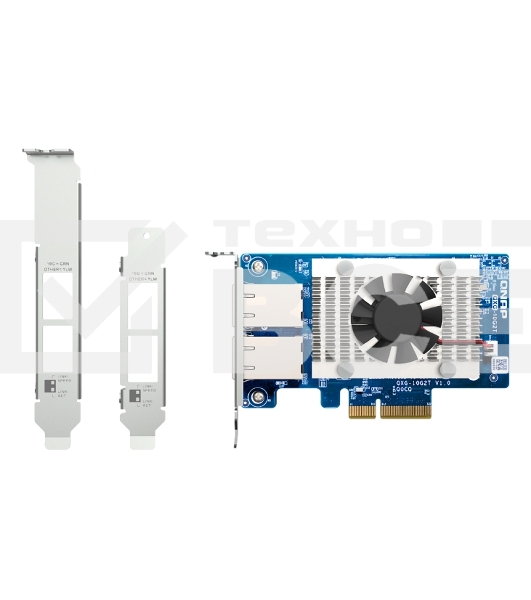 Сетевая карта/ QNAP QXG-10G2T Dual-port BASET 10GbE network expansion card; low-profile form factor; PCIe Gen3 x4
