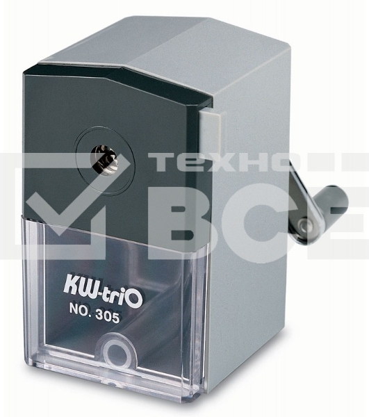 Точилка для карандашей механическая Kw-Trio 305A 1 отверстие 8мм пластик ассорти
