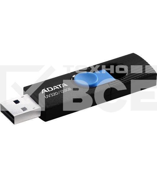 Флеш диск 128GB A-DATA UV320, USB 3.2, черный/голубой