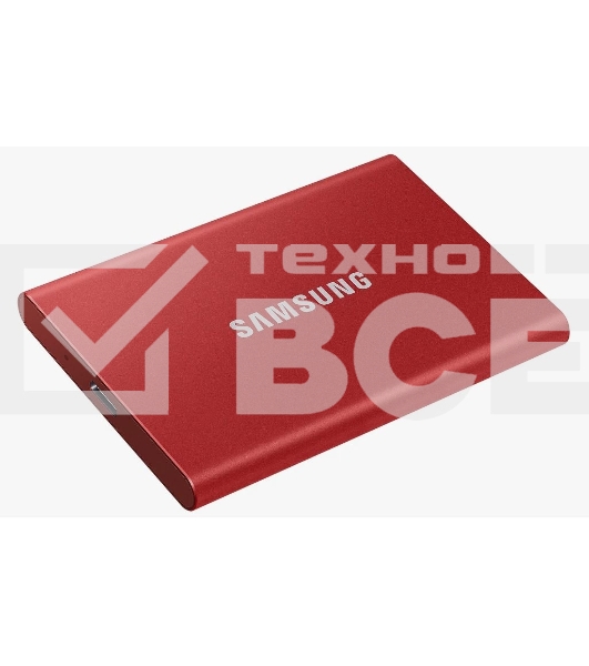 Твердотельный накопитель Samsung SSD 2TB T7, USB Type-C, R/W 1000/1050MB/s, красный