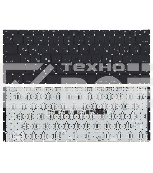 Клавиатура для ноутбука MacBook 12' A1534 2015+ Small Enter черная