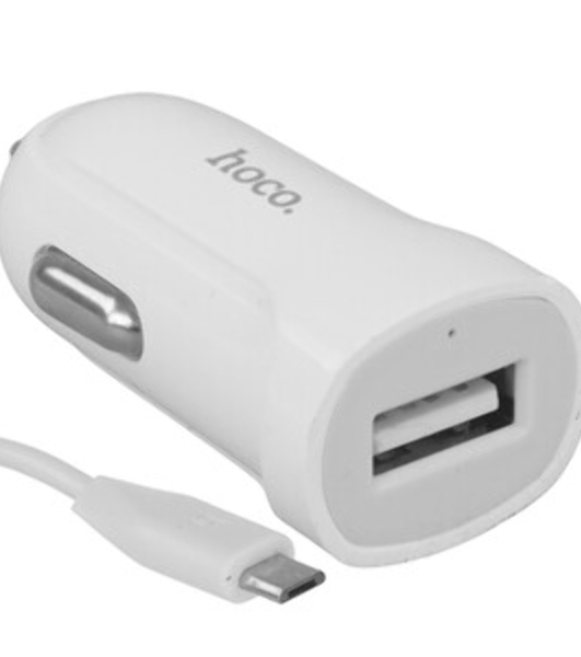 Авто ЗУ HOCO (6957531067788) Z2 белый АЗУ 1USB 1.5A для micro USB