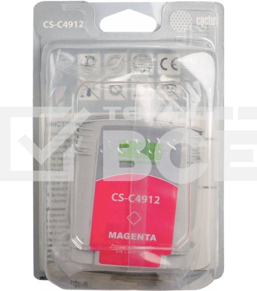 Картридж струйный Cactus CS-C4912 №82 пурпурный (72 ml) для HP Design Jet 500/800C