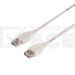 Кабель USB (шт. USB A - гн. USB A) 3 метра, серый Rexant, фото 1