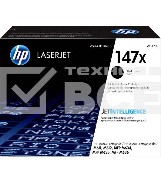 Картридж лазерный HP 147X W1470X черный (25200стр.) для HP LaserJet M610dn