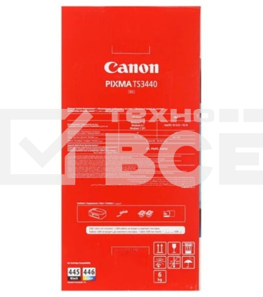 МФУ струйный Canon PIXMA TS3440 (4463C007), A4, цветной, печ. 7.7 стр/мин (ч/б) 4 стр/мин (цвет), 1200 x 4800 dpi (принтер) 600x1200dpi (сканер), USB, Wi-Fi, Air Print, Mopria