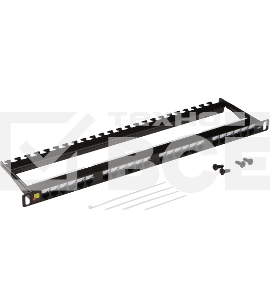 Патч-панель LANMASTER компактная 24 порта, UTP, кат.6, 0.5U