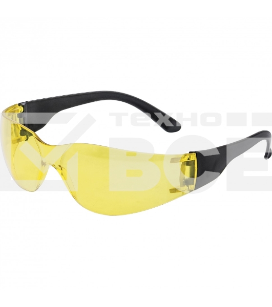 Очки защитные открытые, поликарбонатные, желтые ОЧК202 (0-13022) Россия