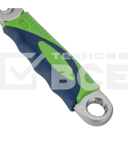 Ключ разводной, 200мм, переставная губка, 2-х комп.рукоятка Сибртех