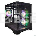 Компьютерный корпус 1STPLAYER UVIEW UV5 ARGB черный mATX 3x120mm ARGB fans UV5-BK-2FC7R-1FC7, фото 1