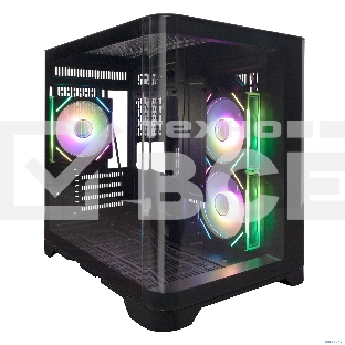 Компьютерный корпус 1STPLAYER UVIEW UV5 ARGB черный mATX 3x120mm ARGB fans UV5-BK-2FC7R-1FC7