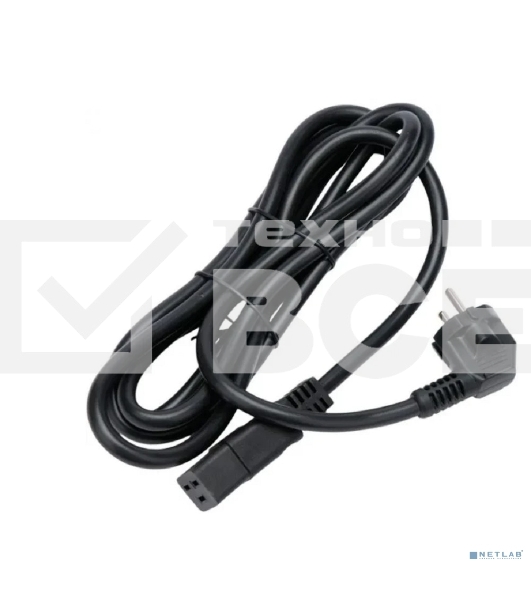 Кабель питания Cablexpert PC-S22-C19-2.5-3M, Schuko-C19, 3x2.5мм2, 16A, с заземлением, медь, 3м, черный, пакет