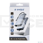 Док-станция Type-C Gembird UHB-D4, 10в1: 3xUSB3.1, Type-C PD87W, Jack 3.5, SD/TF, HDMI, RJ45, VGA, кабель 15 см, алюминий, фото10