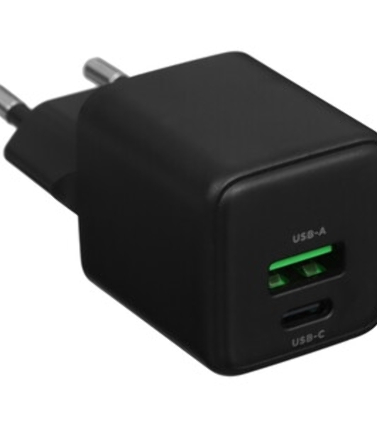 Сетевое зарядное устройство Rexant с двумя портами USB-A и Type-C, 20Вт GaN