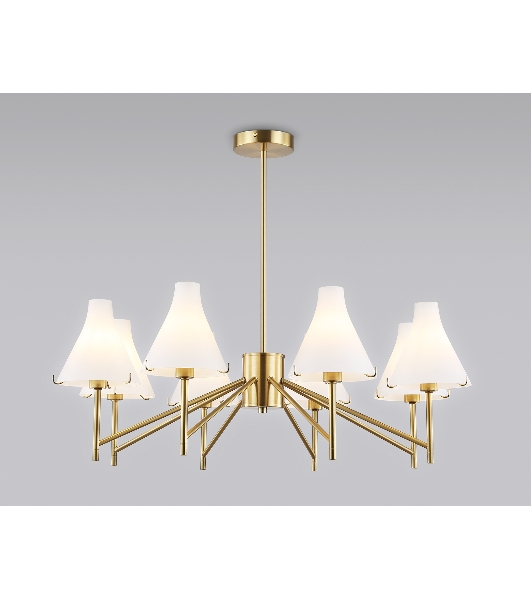 Люстра Ambrella light LH57135/8 BS/FR латунь/белый матовый E14/8 max 40W D800*650