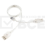 Кабель удлинитель USB2.0 Pro Cablexpert CCF-USB2-AMAF-TR-0.75M, AM/AF, 0,75м, экран, 2феррит.кольца, прозрачный, пакет, фото6