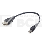 Кабель USB 2.0 OTG Cablexpert A-OTG-AFBM-03 USBAF/MicroBM, 0.15м, удлиненный разъем micro USB - 9мм,  пакет, фото 1