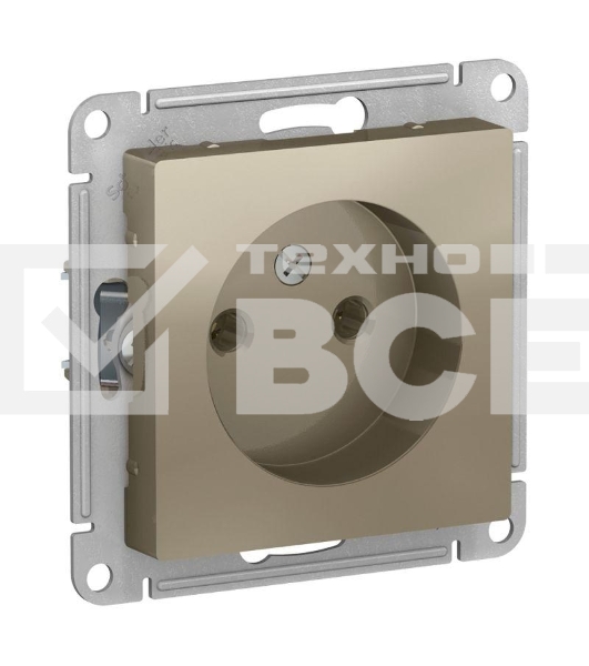 Механизм розетки 1-м СП ATLAS DESIGN без заземл. 16А шампань SchE ATN000541