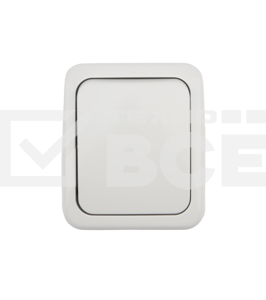 Переключатель проходной KRANZ Mini OG открытой установки, IP54 белый