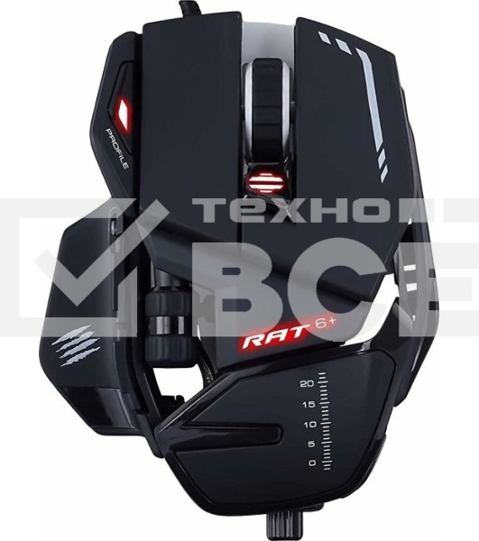 Мышь проводная Mad Catz R.A.T. 6+ черный, 12000 dpi, USB, кнопки - 11