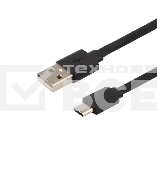 Кабель USB-Type-C/2,4A/PVC/flat/1m/Rexant