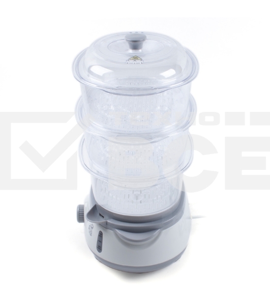 Пароварка электрическая Endever Vita-170, белый/серый, мощность 1000 Вт, объем 11 л