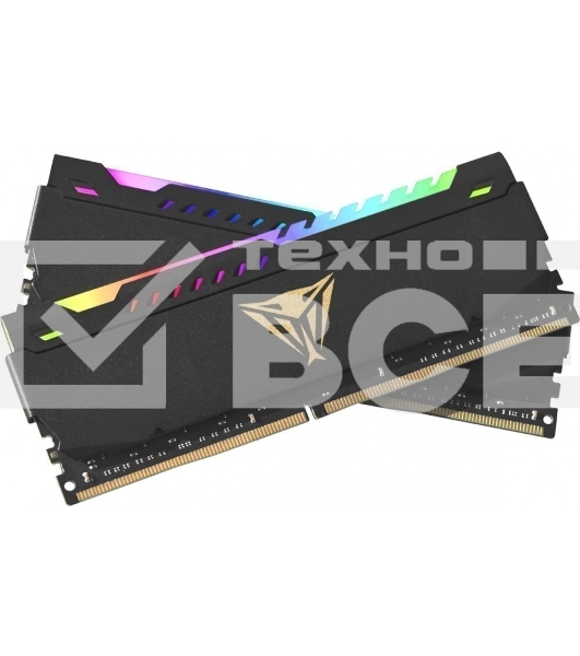 Оперативная память Patriot Viper Steel, DDR4, 32GB (2x16GB), 3200MHz, CL18, с радиатором, RGB, черный