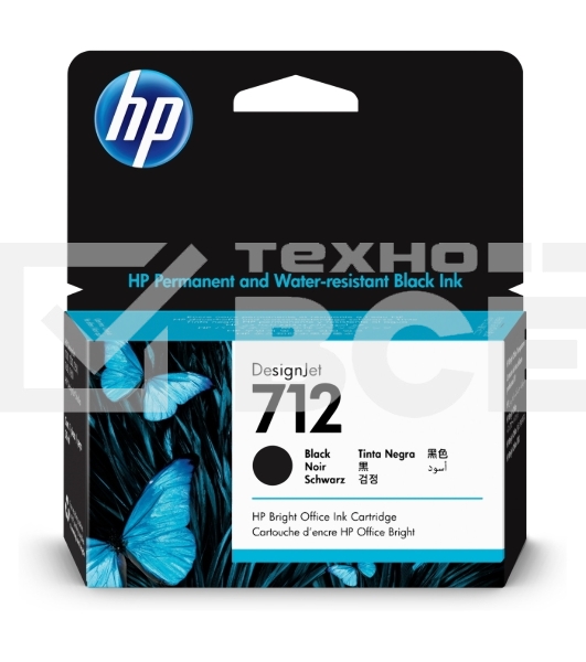 Картридж струйный HP 712 3ED70A черный (38мл) для HP DJ Т230/630