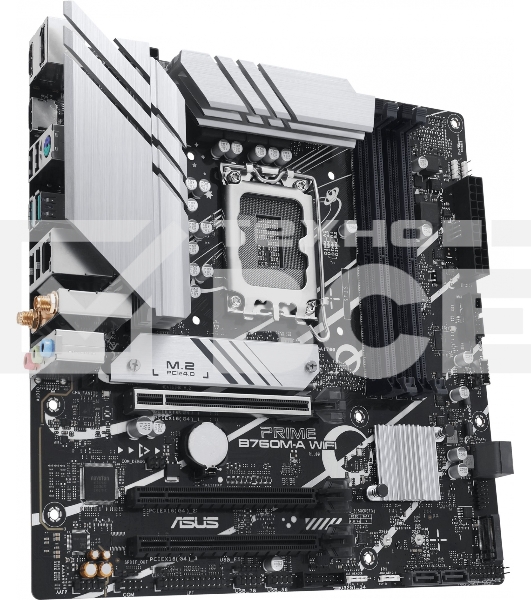 Материнская плата ASUS PRIME B760M-A WIFI, LGA 1700, Intel B760, 4xDDR5, 4xSATA, 2xM.2, 1xPCIe 4.0 x16, 1xPCIe 4.0 x4, 1xPCIe 4.0 x1, 2xHDMI, 1xDP, 1x 2.5Gb LAN, 2xUSB-A 3.2 Gen 2, 4xUSB-A 2.0, 3x3.5 мм, 7.1, mATX