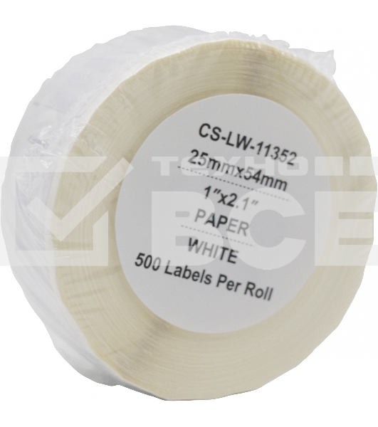 Этикетки Cactus CS-LW-11352 сег.:54x25мм черный белый 500шт/рул Dymo Label Writer 450/4XL