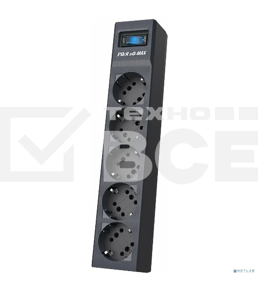 Сетевой фильтр Pilot sG-Max 5 outlets (GP), 15А/3.3 kVt, automatic circuit-breaker, 5 m, gfaphite