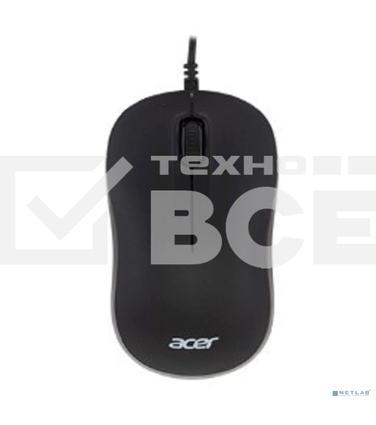 Мышь проводная Acer OMW140 черный, 1200 dpi, USB, кнопки - 3