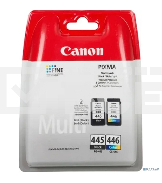 Картридж струйный Canon PG-445/CL-446 (8283B004), для Canon PIXMA MG2540, PIXMA MG2440, 4 цвета, 180 стр.